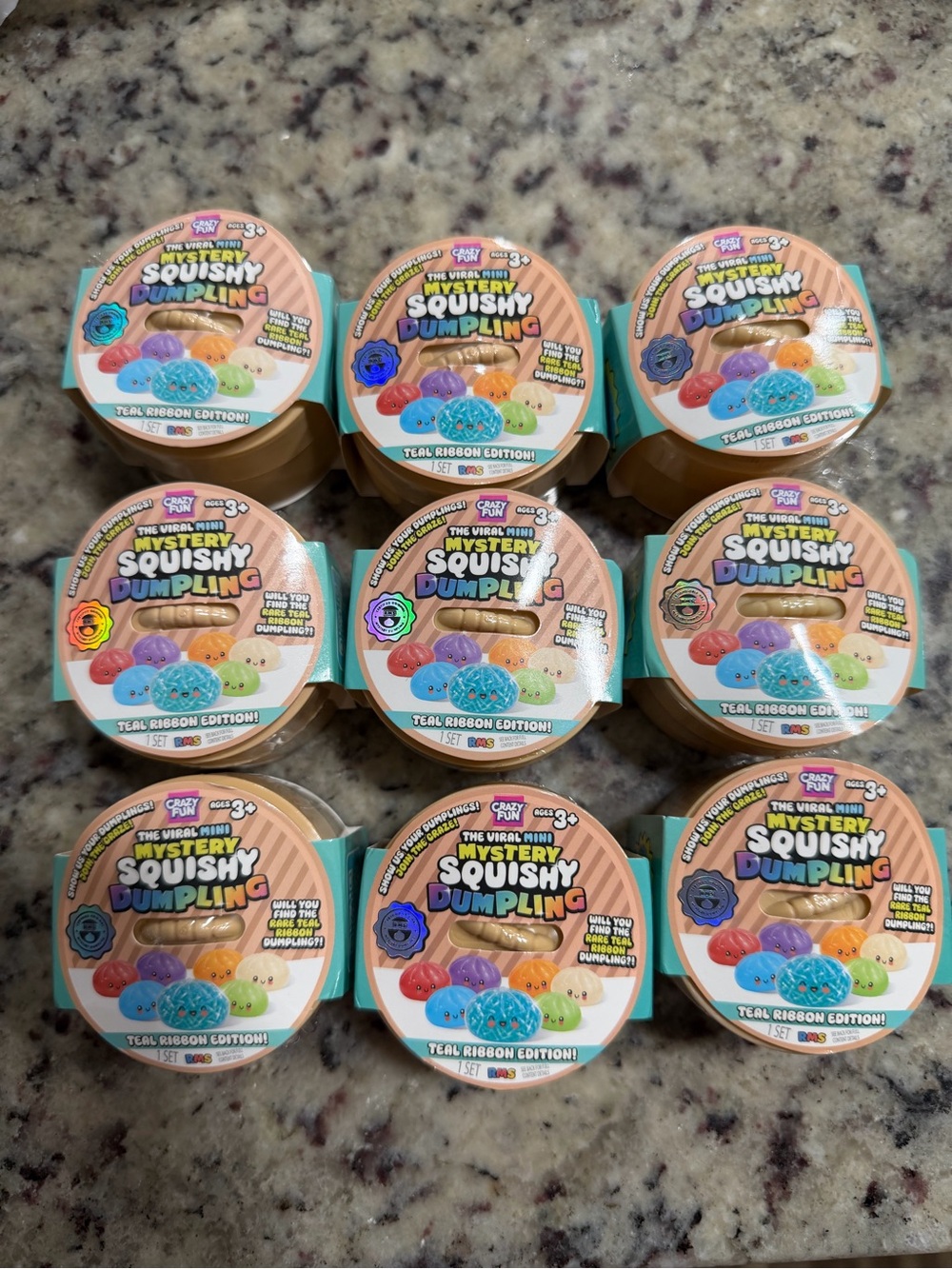 Viral Mini Mystery Squishy Dumpling Teal Ribbon Edition